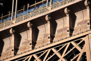 Leaders names inscribed on Eiffel Tower in Paris